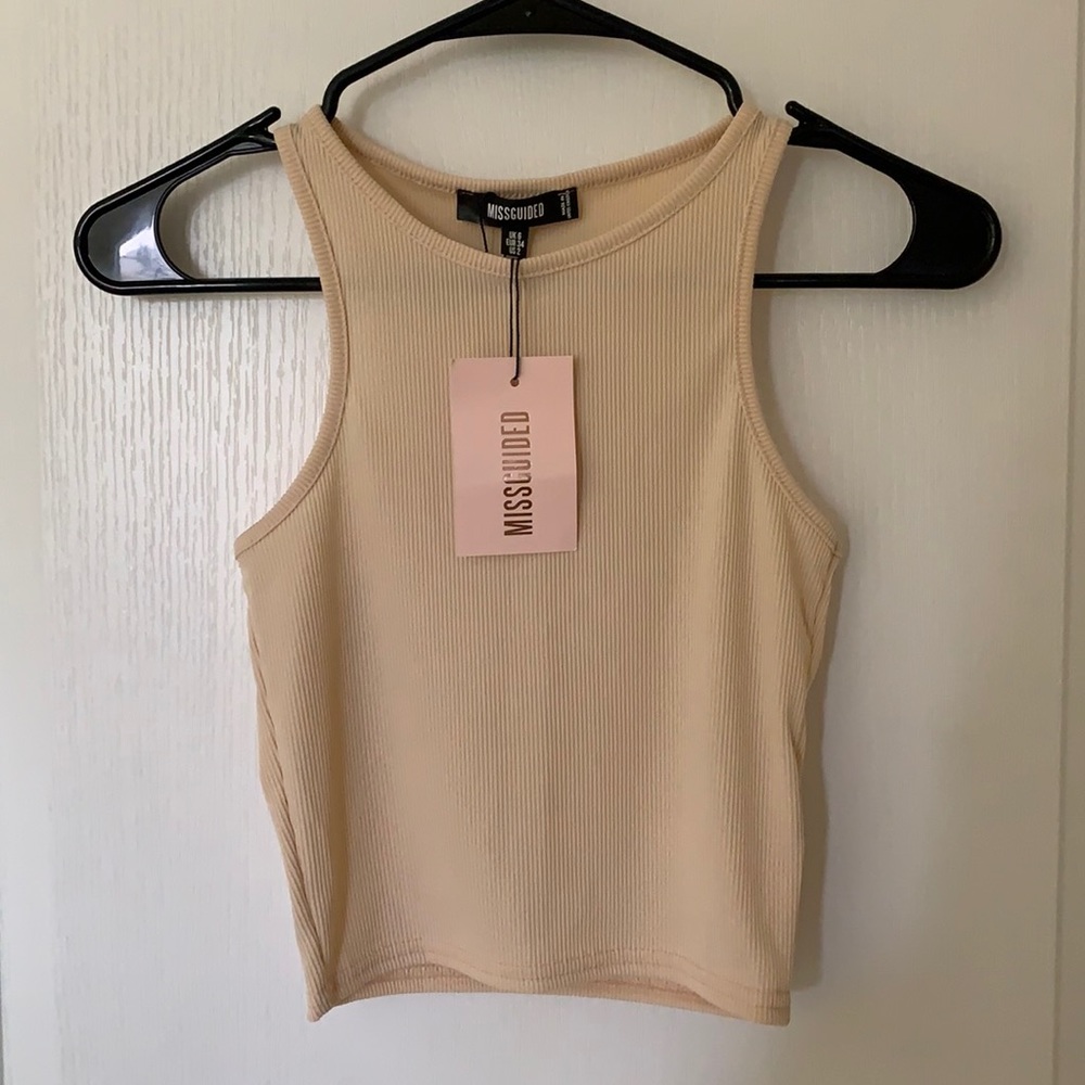 Cream Racerback Crop Top